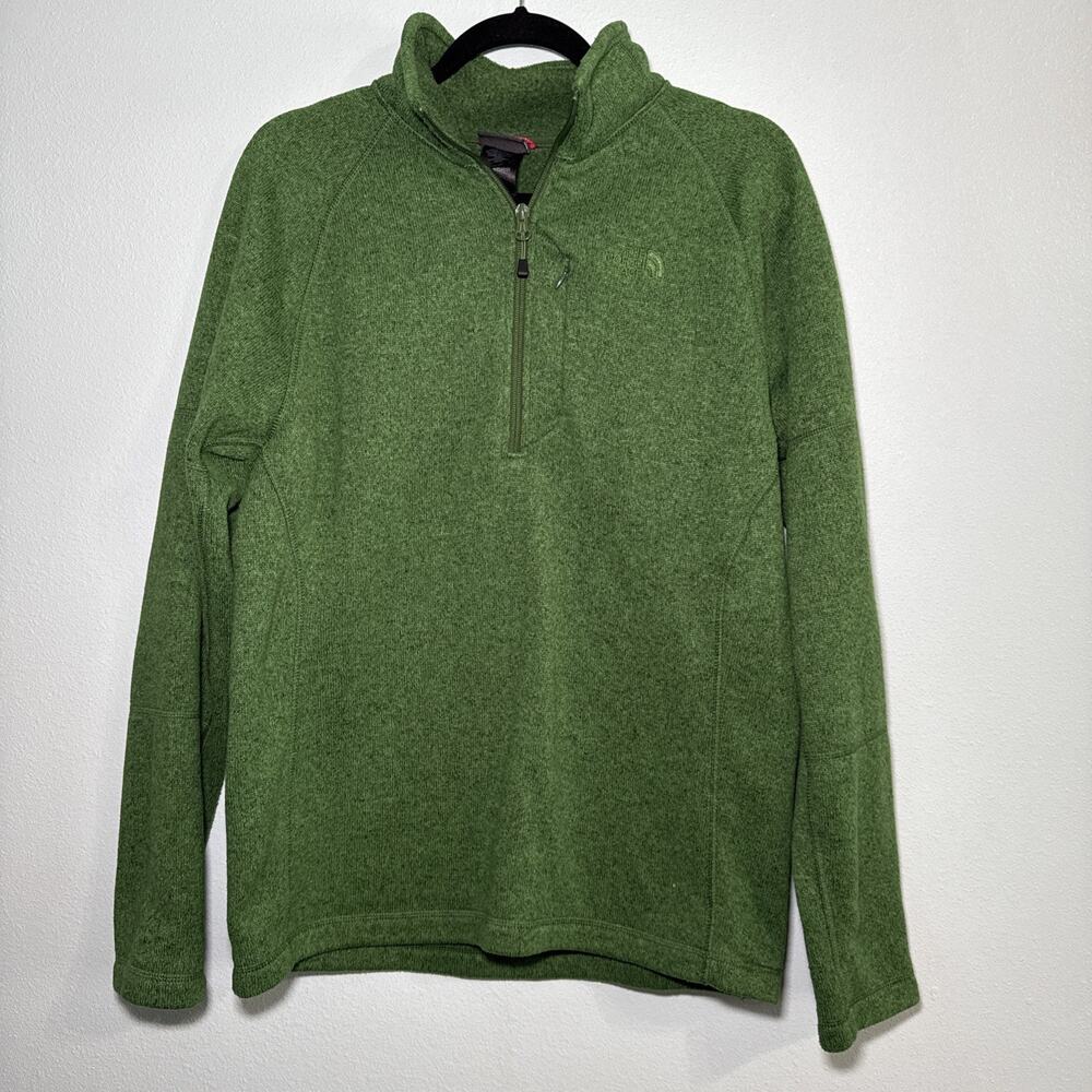 The‎ North Face Green Pullover 1/2 Zip Long Sleeve Sweatshirt Mens Medium TNF